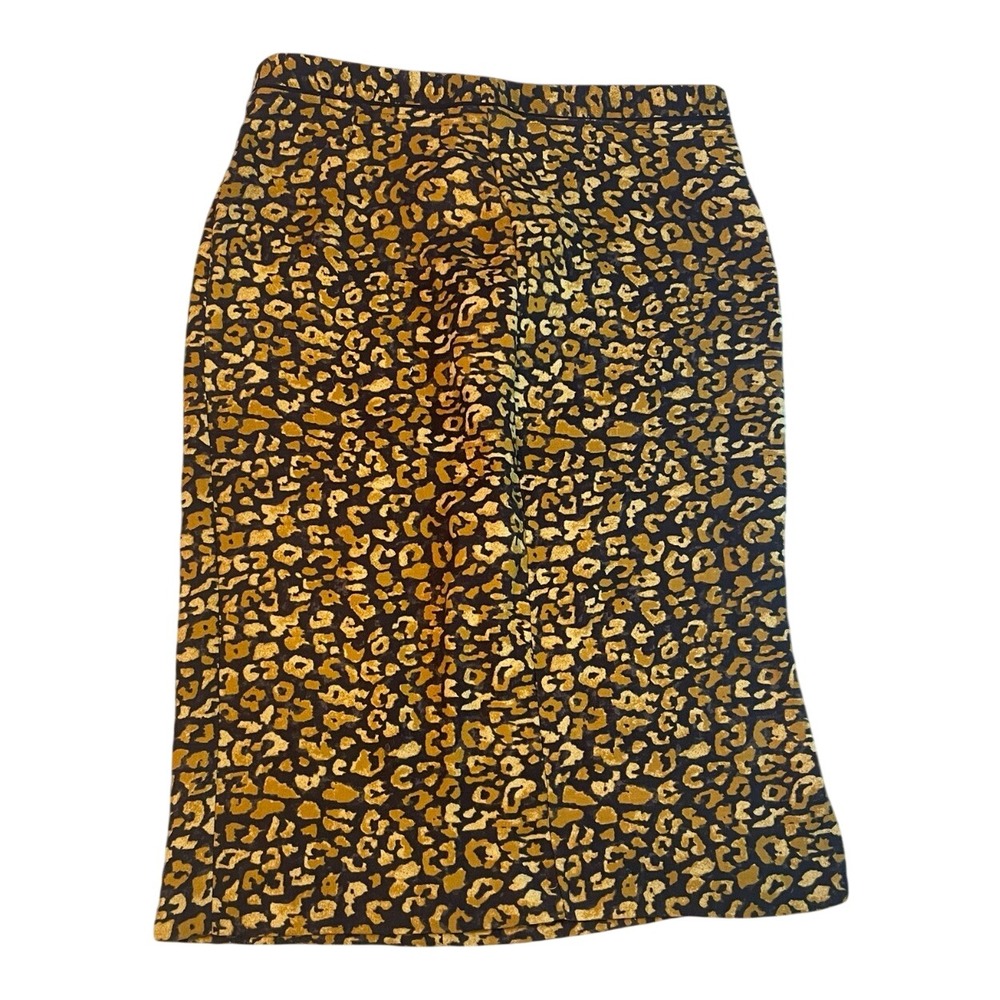 Who What Wear Womens Watercolor Cheetah Pencil Skirt Yellow Black Size 8 New